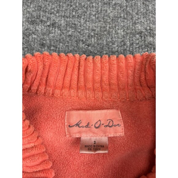 Mod-O-Doc Jacket Womens 2 Coral Pink Corduroy Button Front Pockets Casual Cozy - Picture 2 of 8